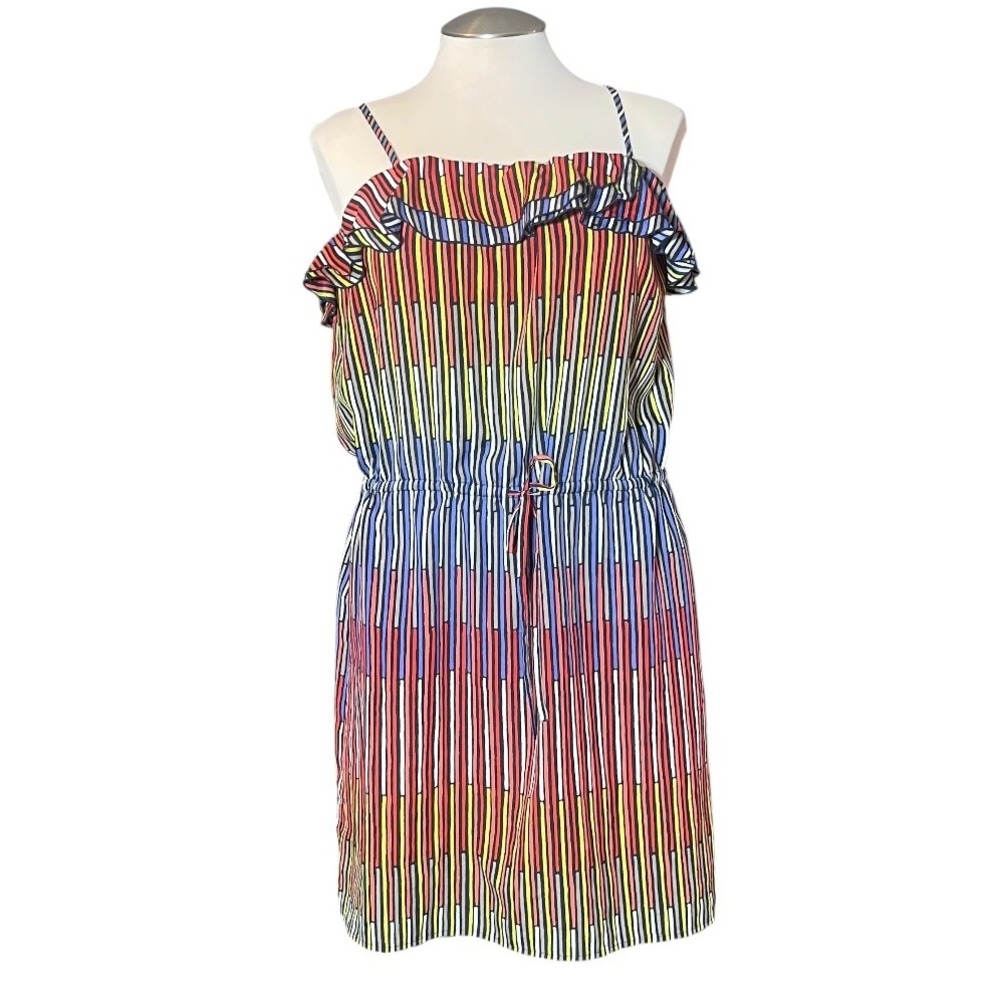 Gap Womens Stripe Ruffle Cami Dress XL Summer 188988-00 Multicolor‎ Sundress